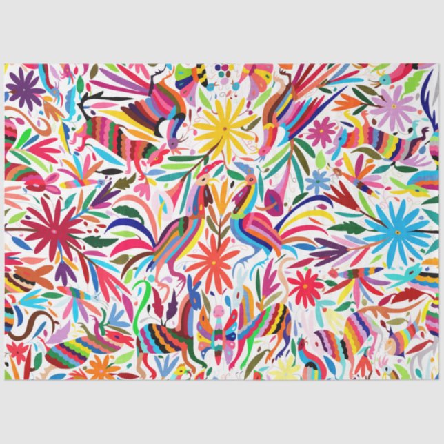 Colourful Otomi Print Tissue Paper (Front)