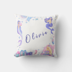 Colourful Our Little Mermaid All Ages Birthday Cushion