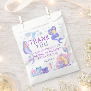 Colourful Our Little Mermaid All Ages Birthday Favour Bags