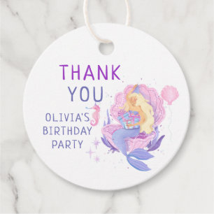 Colourful Our Little Mermaid All Ages Birthday Favour Tags
