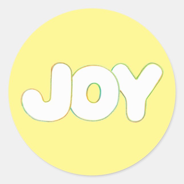 Colourful Outline Art - Joy - word stickers (Front)