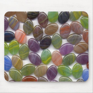 Colourful Oval Stone Beads Mouse Mat