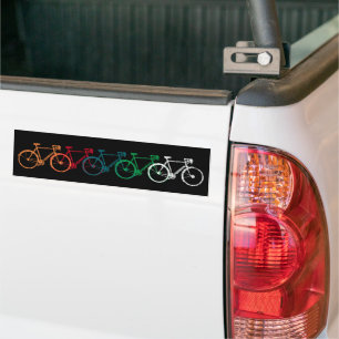 Colourful overlapping bicycles bumper sticker