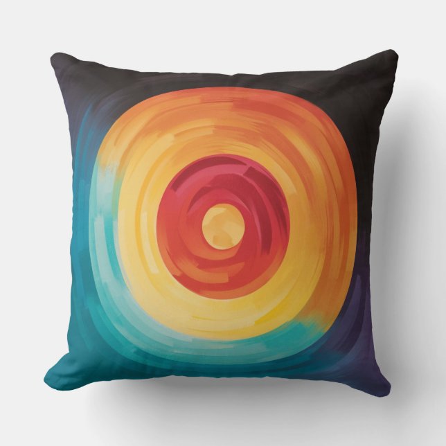 Colourful Overlay Bullseye Cushion (Front)