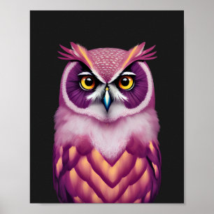 Colourful Owl Bird Artwork  Poster