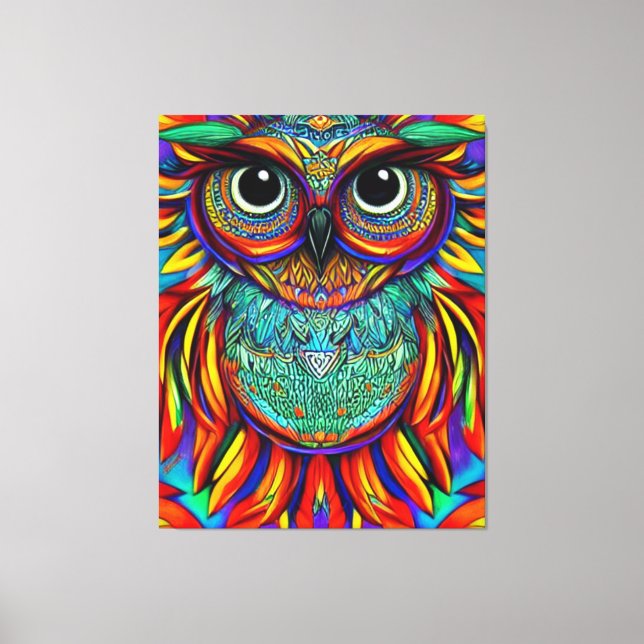 Colourful Owl Canvas Print (Front)