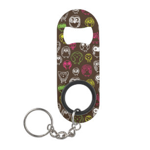 Colourful owl doodle background pattern