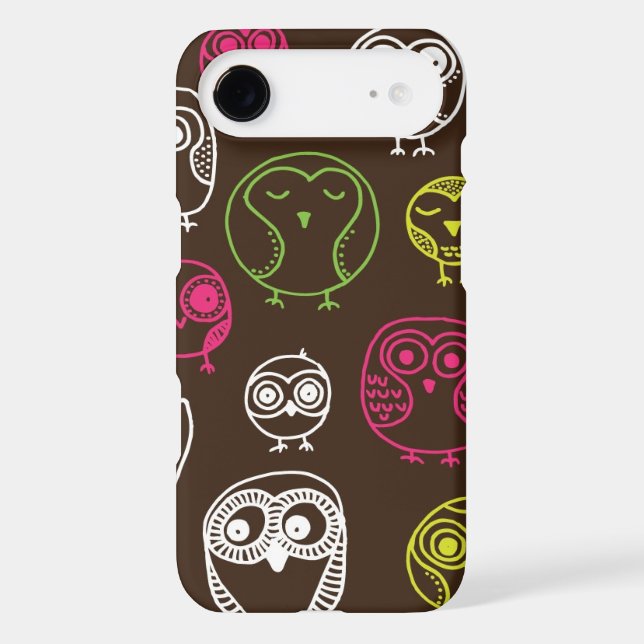 Colourful owl doodle background pattern Case-Mate iPhone case (Back)
