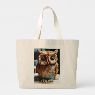Colourful Owl & Fish Tote Bag