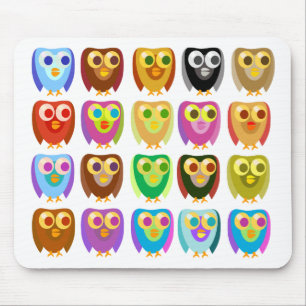 Colourful Owl Fun Mouse Mat