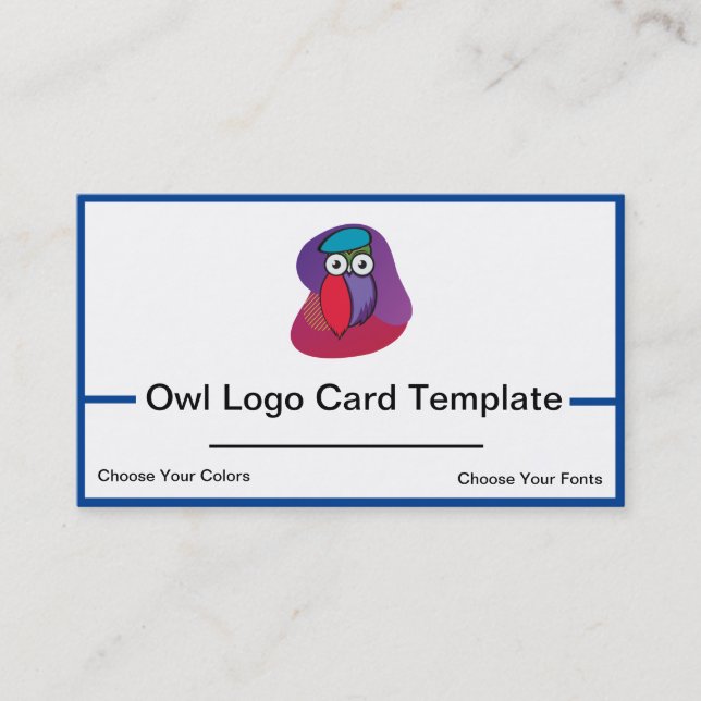 Colourful Owl logo business card (Front)