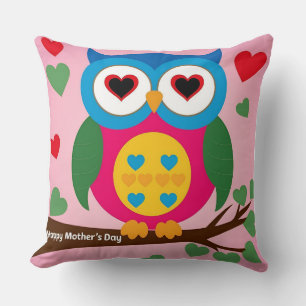 Colourful Owl Love: Mother's Day Perch Cushion
