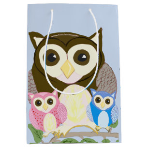 Colourful Owl Medium Gift Bag