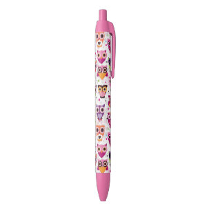 Colourful Owl Pattern For Kids 2 Black Ink Pen