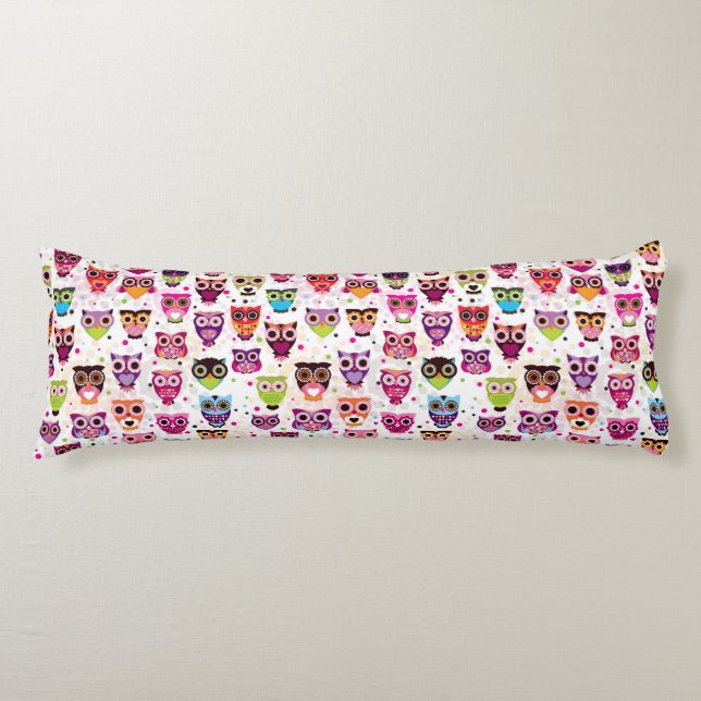 Colourful Owl Pattern For Kids 2 Body Cushion (Front)