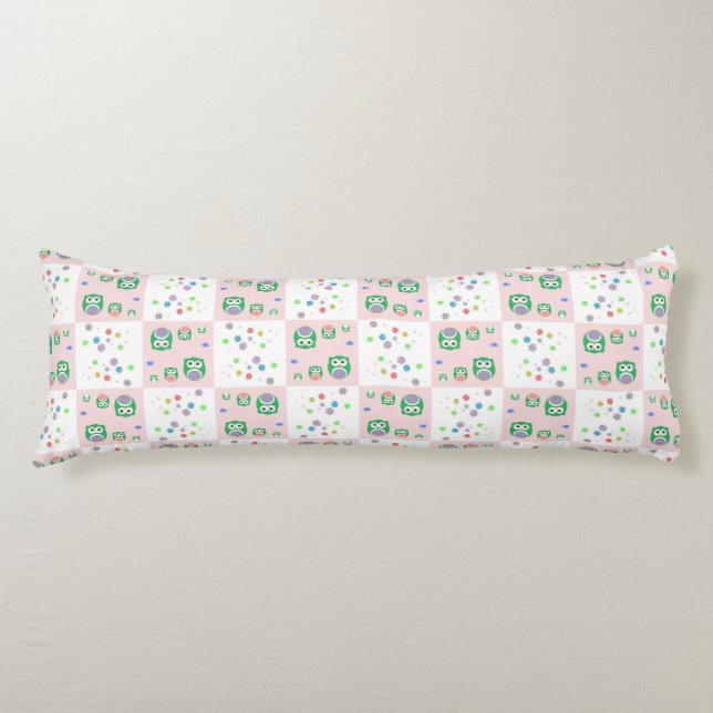 Colourful Owl Pattern For Kids Body Cushion (Front)