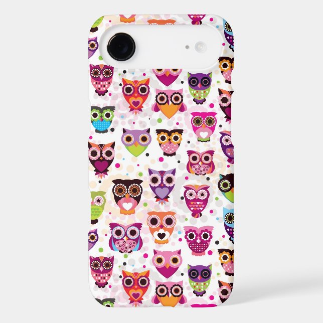 Colourful Owl Pattern For Kids Case-Mate iPhone Case (Back)