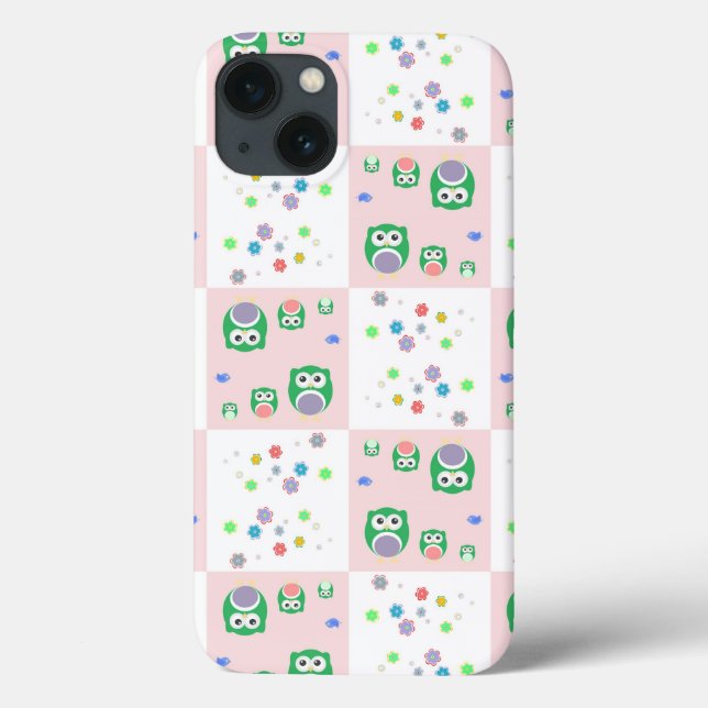 Colourful Owl Pattern For Kids Case-Mate iPhone Case (Back)