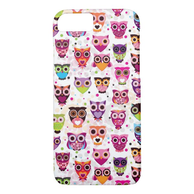 Colourful Owl Pattern For Kids Case-Mate iPhone Case (Back)