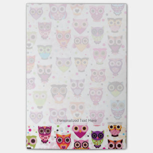 Colourful Owl Pattern For Kids Post-it Notes