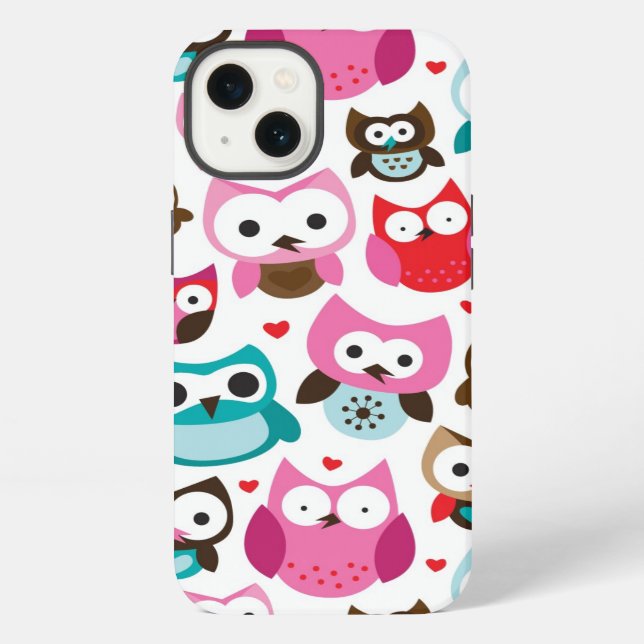 colourful owl pattern iPhone case (Back)