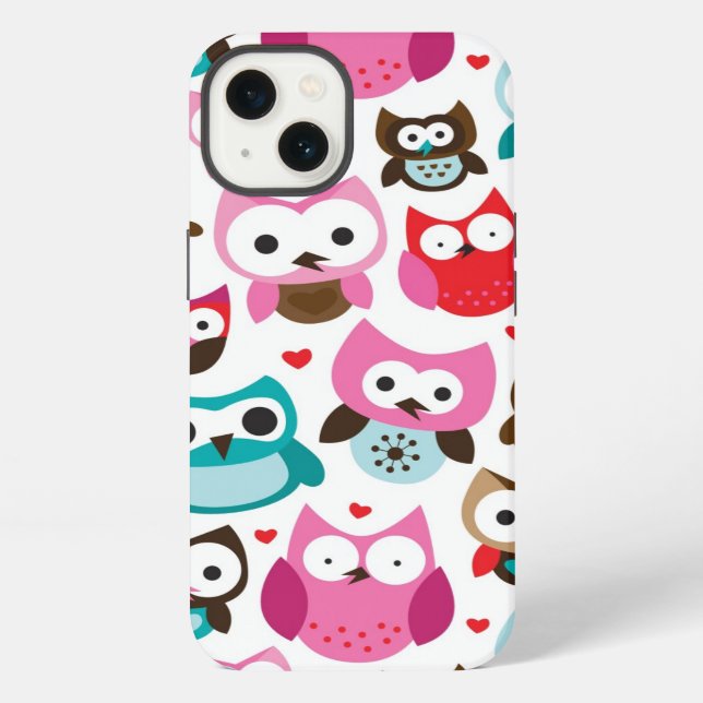 colourful owl pattern iPhone case (Back)