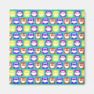 Colourful Owl Pattern Magnet