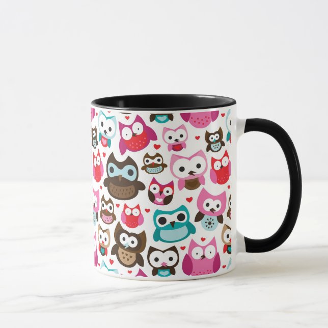 colourful owl pattern mug (Right)