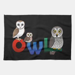 Colourful Owl Tea Towel