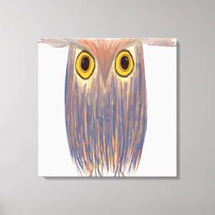 Colourful Owl Watercolor Painting Canvas Print