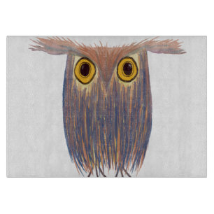 Colourful Owl Watercolor Painting Cutting Board