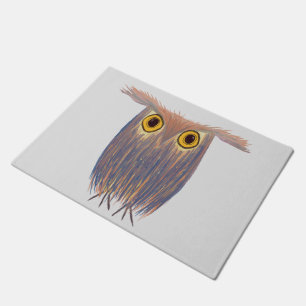Colourful Owl Watercolor Painting Doormat