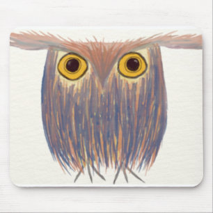 Colourful Owl Watercolor Painting Mouse Mat