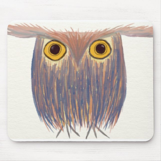 Colourful Owl Watercolor Painting Mouse Mat (Front)