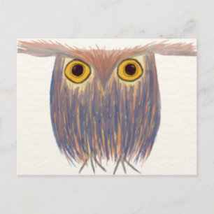 Colourful Owl Watercolor Painting Postcard