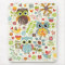Colourful Owls and Flowers Happy Mousepad