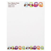 Colourful Owls Letterhead