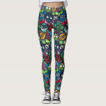 Colourful Owls Reading Cute Seamless Pattern Leggings<br><div class="desc">A pattern design of owls reading books</div>