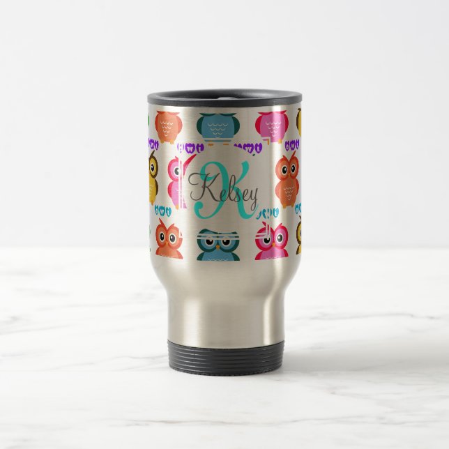 Colourful Own Monogram Travel Mug (Center)