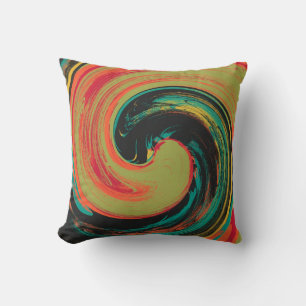 Colourful Paint Art Design Abstract Pillow