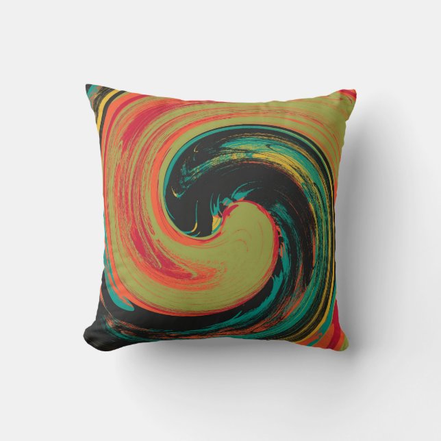 Colourful Paint Art Design Abstract Pillow (Front)