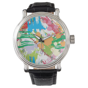Colourful Paint Blotches and Splats Watch