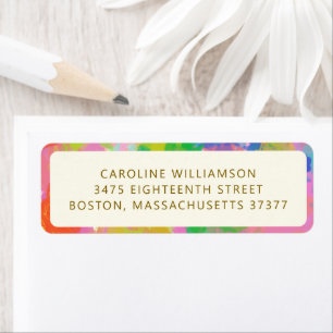 Colourful Paint Border Return Address Bright Moder
