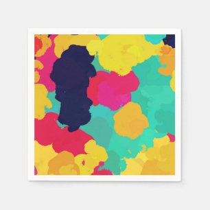 Colourful Paint Fiesta Arts Crafts Birthday Party Napkin