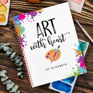 Colourful Paint Party Personalised Sketchbook Notebook