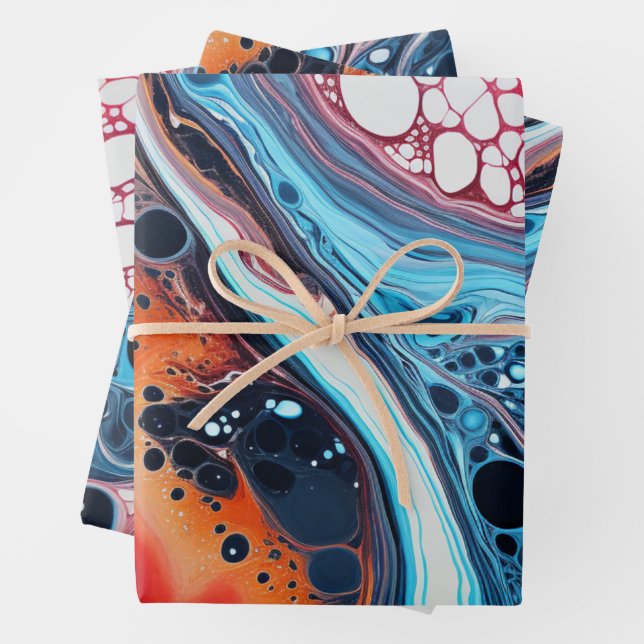 Colourful paint pour style Paper Pack 343 60 (In situ)