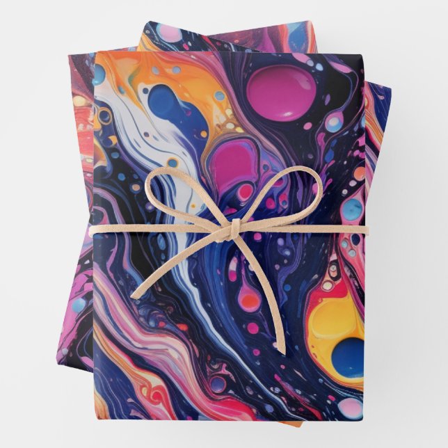 Colourful paint pour style Paper Pack 352: 38 (In situ)