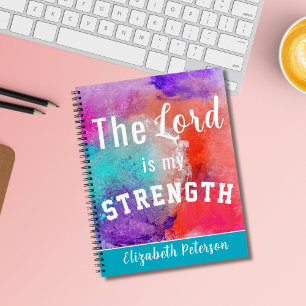 Colourful Paint Psalm 28:7 The Lord is My Strength Notebook