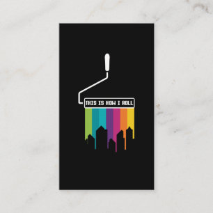 Colourful Paint Roller LGBT Funny Painting Business Card