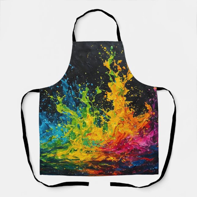 Colourful Paint Splash Apron (Front)